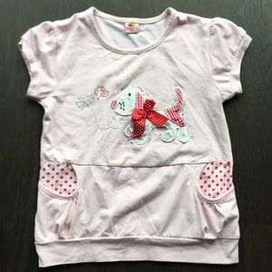 Girl’s Pink Short Sleeve Top with Dog